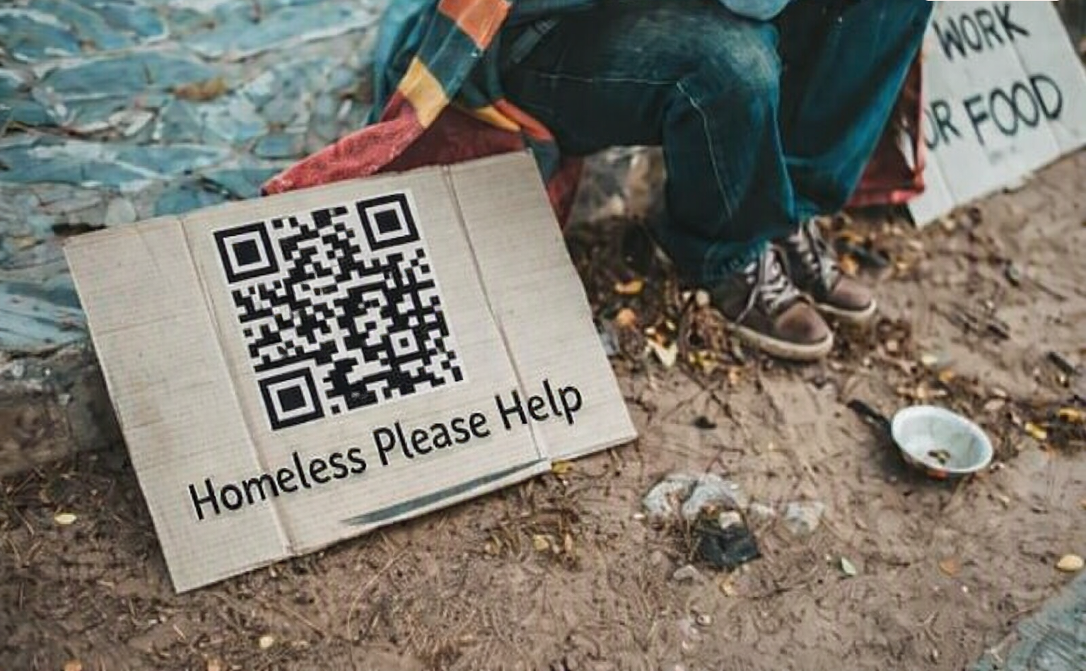 A cardboard sign becomes a mini-site. Same message. Way more dignity.